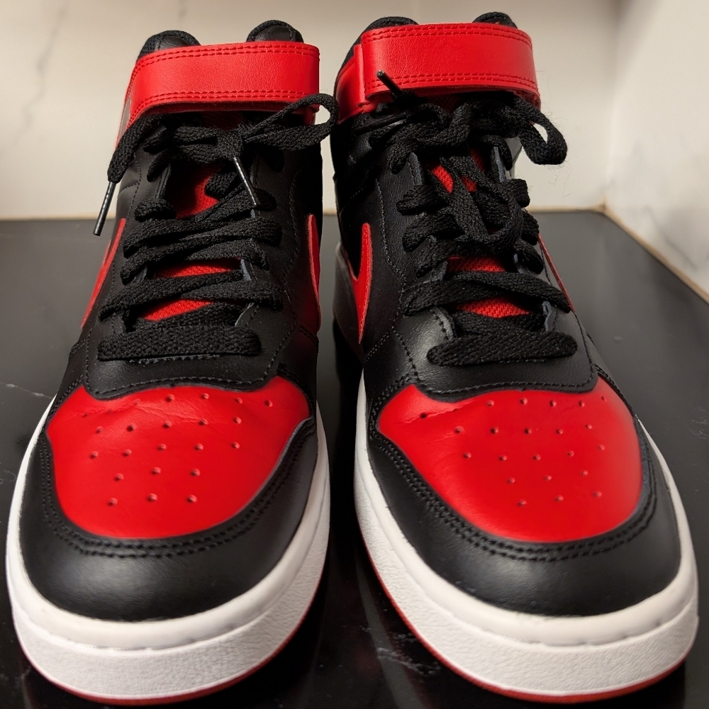 Nike Court Borough Mid 2 Black/Red Sneakers Size 7Y Like New  - Picture 5 of 10